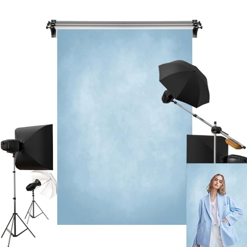 Kate 8x8ft/2.5x2.5m Blue Backdrop Texture Baby Blue Portrait Photo Shoot Studio Props - color: Light Blue, size: 8x8ft