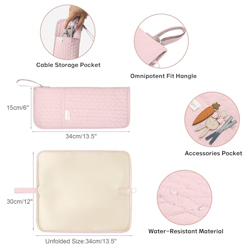 KarSyon Hot Tools Organizer Heat Resistant Mat Case Hair Tools Holder Travel Bag Portable Hair Styling Tools Cover Pouch for Curling Iron,Flat Iron,Hair Straightener (Pink) - color: Pink