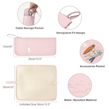 KarSyon Hot Tools Organizer Heat Resistant Mat Case Hair Tools Holder Travel Bag Portable Hair Styling Tools Cover Pouch for Curling Iron,Flat Iron,Hair Straightener (Pink) - color: Pink