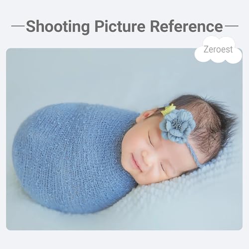 Zeroest Newborn Photo Prop Stretch Knit Wrap for Baby Photography Newborn Photoshoot Outfits Boys Girls Posing Blanket (Blue) - color: Blue