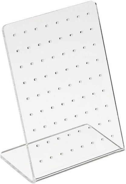 BWESOO White Earrings Stand Display Showing Showcase Rack Ear Cuff Studs Holder Hanger Hook 72 Holes 36 Pairs 72 Holes translucent Jewelry Towers