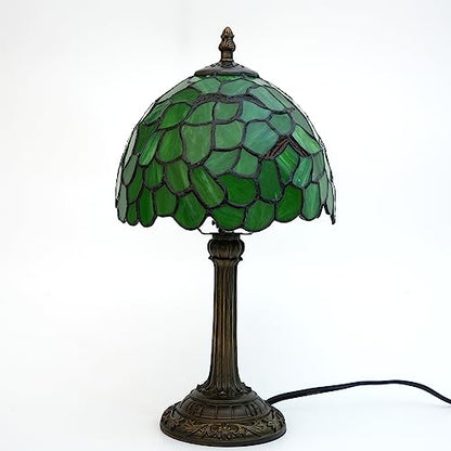 Tiffany Stained Glass Small Table lamp, Cute and Unique Green Leaf Style Bedside Table, Bedroom Living Room Kitchen countertop Decoration Table lamp, Atmosphere lamp - color: Tiffany Lamp T