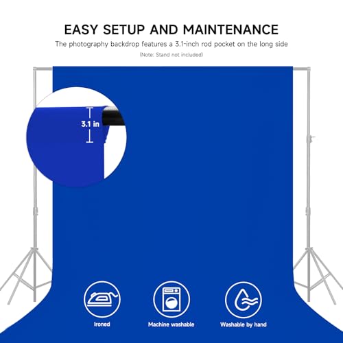 YSKE-Professional Blue Photography Backdrop10X7ft - Machine Washable Seamless Background for Studio & Video - color: Blue, size: 10X7
