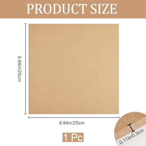 CRASPIRE MDF Wood Boards for Crafts 10x10in Square Wooden MDF Board Sheet Medium Density Fiberboard Chipboard Panels for Clay Drying Board Photo Frame Painting Accessories