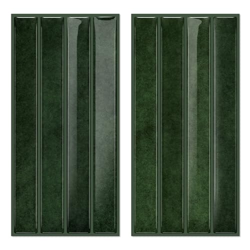 VICCI 20-Sheet Peel and Stick Backsplash, Fresh Green 3D Textured Subway Tile Stickers 4.72x9.68 Inch, Waterproof - color: Fresh Green