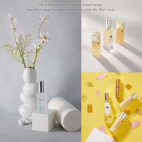 8PCS Non-Wrinkle Product Photography Backdrops, 28x20IN Photo Backdrop Texture Cloth- Tabletop Flat Lay Mat Props for Food Jewelry Cosmetic - color: White Grey yello