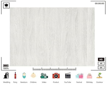 Trykid 5x3ft Light White Washed Wood Backdrop Bright Clean Soft Neutral Photography Background Bridal Shower Party Decoration Tapestry Photo Booth Prop Fabric - size: 5x3ft