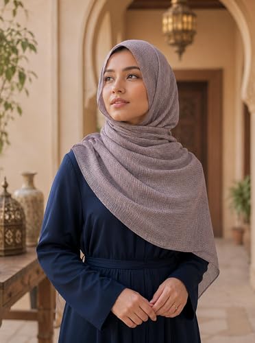 Lightweight Cotton Linen Feel Scarf Shawl Wrap Hijab for Women, Travel Fall Winter Gift - color: Mcspz2530-5#mocha