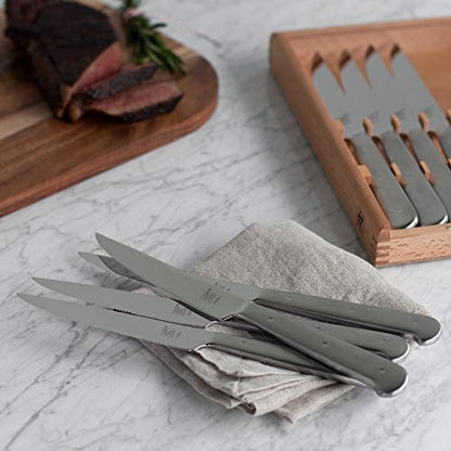 ZWILLING Porterhouse 8-pc Stainless Steel Steak Knife Set With Wood Presentation Box - color: Stainless Steel, size: 5"
