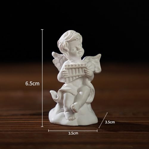 Mini Nordic Resin Roman Column, Greek Sculptural Angel Display, Photo Props, Candle Holder, Sketching Art Teaching Tools (Angel (Panpipe) - 6.5cm) - color: Angel (Panpipe) - 6.5cm