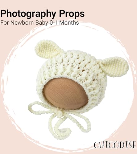 Newborn Photography Props Outfits Boy Girl Lamb Cap & Sheep Photoshoot Prop Crochet Knit Hat Baby Photo Props Outfit