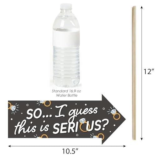 Photo Booth Props Kit for Engagement Party - 10-Piece Speech Bubble and Arrow Set, Premium Cardstock Photo Props with Assembly Sticks - Black - color: Just Engaged - Black