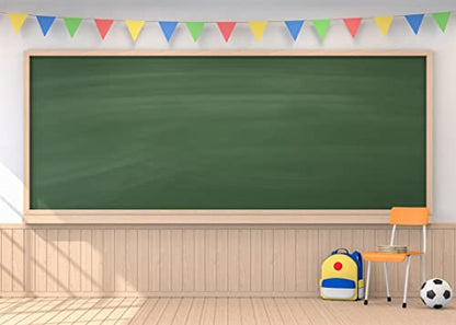 Fabric 12x8ft Back to School Chalkboard Digital Classroom School Picture Backdrop for Photography Teaching Online Class Photoshoot Props - size: 12x8FT