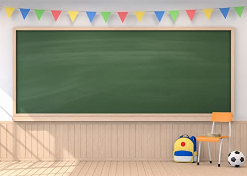 Fabric 12x10ft Back to School Chalkboard Digital Classroom School Picture Backdrop for Photography Teaching Online Class Photoshoot Props - size: 12x10FT