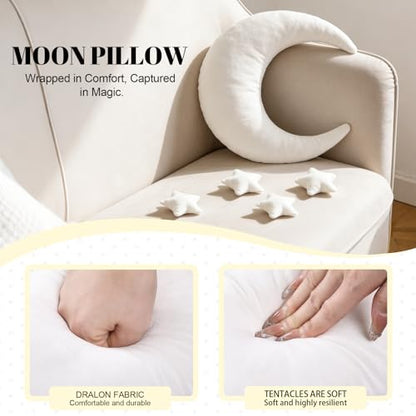 Newborn Photography Props 5Pcs Baby Moon Star Pillow Set Newborn Photography Posing Pillows Adjustable Photography Props, White - color: White