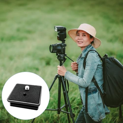 41mm (1-5/8") Quick Release Plate, Universal Camera Tripod Mount Adapter with Tool-Free Thumb Screw for 41x41mm Square Socket Tripod Heads - size: 41 MM
