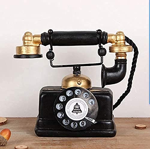 HoneyCare Retro Decorative Telephone Model, Vintage Antique Style Resin Rotary Phone Ornament for Home Office Decor, Steampunk & Victorian Style Statues, Photography Props, Housewarming Gift
