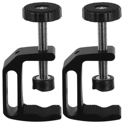 Luxshiny 2pcs Aluminum C-shaped Table Clamps, Heavy Duty Desk Mounting Work C-clamps for Woodworking, Photography, and Desktop Installation