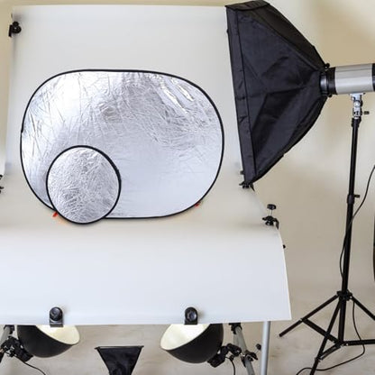 NOLITOY 2pcs Photography Lighting Reflector Board Set Portable Folding Reflectors Soft Diffuser for Studio and Outdoor Portrait Photo Shoots
