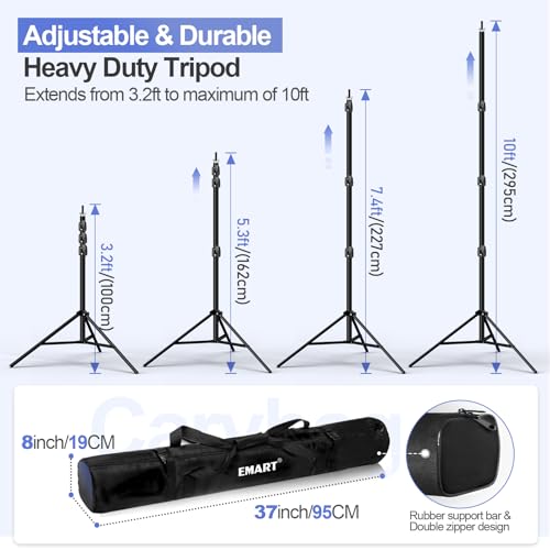 EMART 10x10ft Backdrop Stand Heavy Duty, Adjustable Photography Background Support System with 10x15ft Polyester Backdrop(Black/White/Green) for Photography Studio, Parties, Wedding, Video Shooting - size: 10x10ft(backdrop stand)/10x15ft(backdrop)