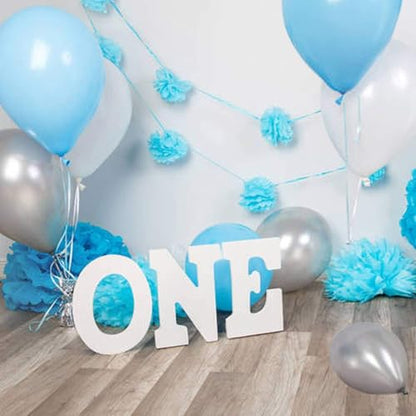 OuMuaMua 62pcs Blue Silver White Confetti Balloons Kit, 12 Inch White Royal Blue Metallic Silver Confetti Balloons for Boy Birthday Baby Shower Graduation Party Supplies - color: Blue White Silver