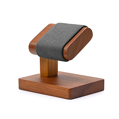 Solid Wood Single Watch Display Stand for Men Jewelry Watch Showcase Stand Display (Gray) - color: Gray