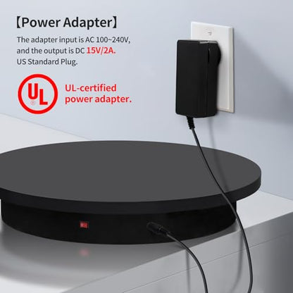 23.6In Remote Large Motorized electric turntable Rotating platform Photography Turntable Motorized lazy susan Base giratoria para for Photography,3D Scanner,Heavy duty display(Load Range:220~500lbs) - size: 23.6inch/Black/500lbs Load