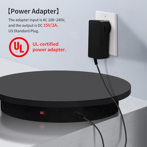 23.6In Remote Large Motorized electric turntable Rotating platform Photography Turntable Motorized lazy susan Base giratoria para for Photography,3D Scanner,Heavy duty display(Load Range:220~500lbs) - size: 23.6inch/Black/500Lbs Load