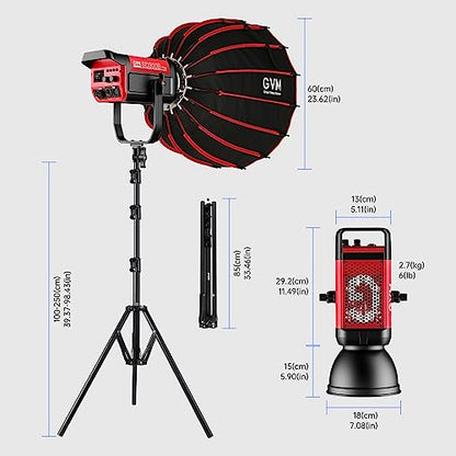 GVM Video Lighting 300W Bi-Color Studio Lights kit with Bowens Mount Softbox and Stand CCT 2700K~6800K CRI 97+ Continuous Lighting for Photography - color: photography lighting
