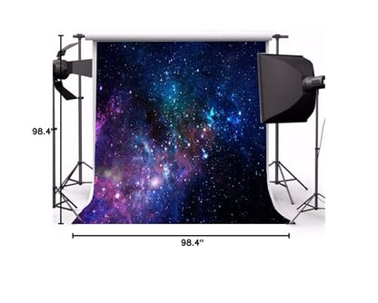 AOFOTO 8x8ft Nebula Backdrop Aerospace Starry Sky Photography Background Universe Galaxy Outer Space Kid Girl Boy Children Adult Portrait Seamless Photo Studio Props Video Drop Vinyl Wallpaper Drape - size: 8x8ft