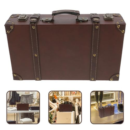 ULTECHNOVO Classic British Style Suitcase Vintage Trunk Storage Photo Leather Finish Multi-purpose Organizer