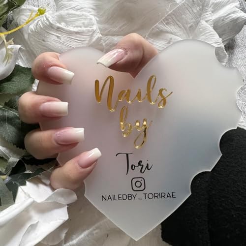 Personalized Heart Shaped Nail Props, Nail Acrylic Props, Custom Nail Trays, Nail Billboards, Nail Technician Gifts, Nail Makeup Trays(Black) - color: Black
