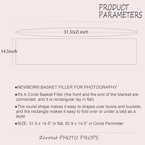 Zeroest Baby Photography Props Basket Braid Wool Wrap Newborn Photo Shoot Baskets Filler Posing Stuffer Background Blanket (Pink) - color: Pink