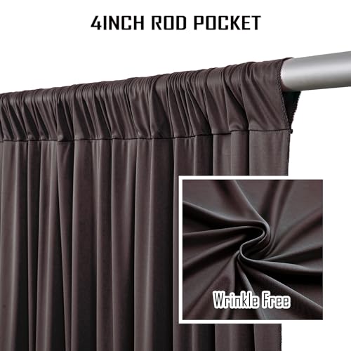 10ftx12ft Brown Backdrop Curtains for Wedding-Wrinkle Free Backdrops Curtain Drapes Fabric Decorations Photo Back Drop Cloth for Baby Shower Photography Stage Reception 2Panels 12ft(H) x 5ft(W) - color: Brown, size: W5' x H12'(2 panels)