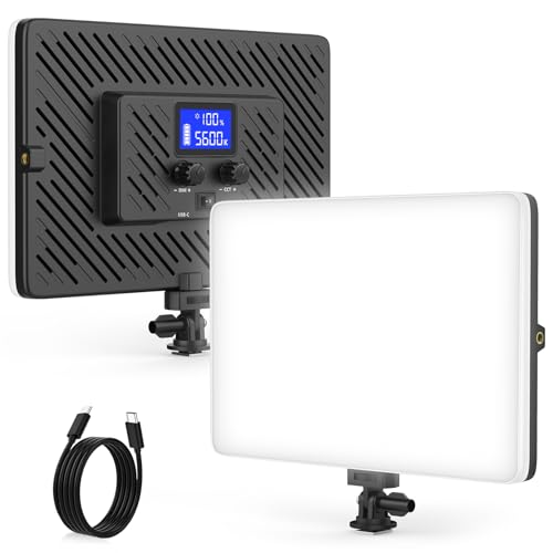 Unicucp LED Video Light Panel, 20W Photography Lighting Portable Camera Soft Light Built-in 4000mAh Battery Type C, 2500K-8500K Photo Led Light for Video Recording Live Streaming Outdoor Indoor