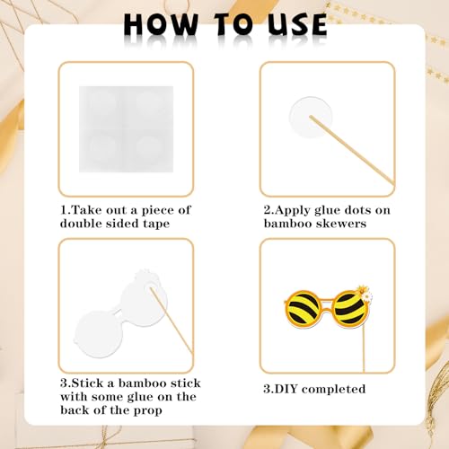 INNORU Bee Honey Photo Booth Props, Bumble Bee Baby Shower Photoshoot New Mom Wedding Party Photography Props Favor Centerpiece Sticks Decorations 30 PCS