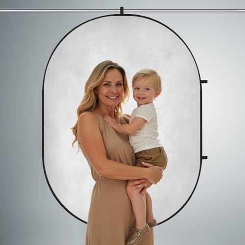 Kate 5x6.5ft(1.5x2m) Collapsible Backdrop Pink Textured Double-Sided Backgrounds Light Grey Backdrop Twist Flex Collapsable Photography Backdrop