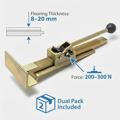 QWORK Hardwood Flooring Jack, 2 Pack Flooring Jack and Positioning Tool for Straighten and Installing Hardwood Floors, Easy Ratcheting Mechanism - size: 2 pcs