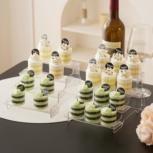 Display Risers, 4 Tier Perfume Organizer Stand，Clear Cupcake Stand Holder，Display Risers for Figures,Cake Shelves Retail (6.5inch-6 pack) - size: 6.5inch-6 pack