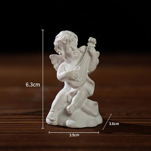 Mini Nordic Resin Roman Column, Greek Sculptural Angel Display, Photo Props, Candle Holder, Sketching Art Teaching Tools (Angel (Bouzouki) - 6.3cm) - color: Angel (Bouzouki) - 6.3cm