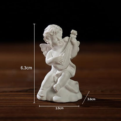 Mini Nordic Resin Roman Column, Greek Sculptural Angel Display, Photo Props, Candle Holder, Sketching Art Teaching Tools (Angel (Bouzouki) - 6.3cm) - color: Angel (Bouzouki) - 6.3cm