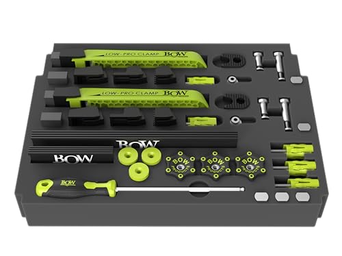 BOW Products Low Profile Clamping Kit - For Use on CNC Machines, MFT Tables, Dog Tables, T-Track Tables and Work Benches - Includes Hold Down Clamps, Fences, Interchangeable Tips and Hardware