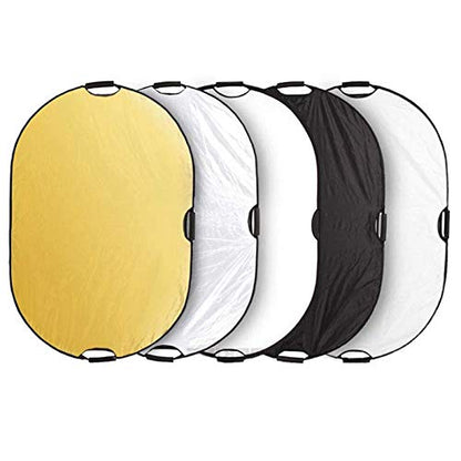 Selens 5-in-1 Oval Reflector with Handle for Photography Photo Studio Lighting & Outdoor Lighting (48 x 72 Inch) - size: 48 x 72 Inch Oval Reflector