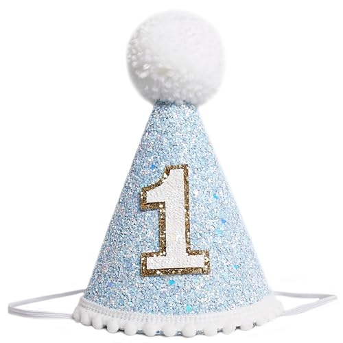 HGFC 1st Birthday Hat For Baby - Natural Boho First/1st Birthday Decorations, Boho First Birthday Crown,Cake Smash Photo Prop - color: White