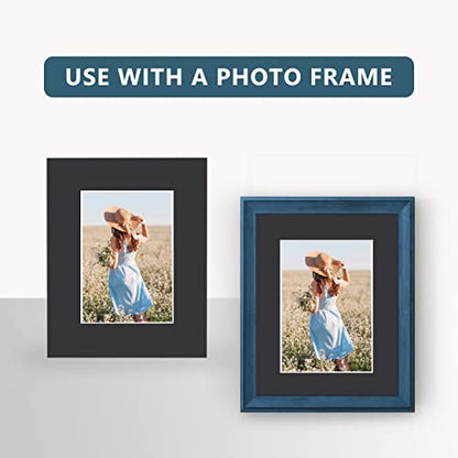 Somime 10 Pack Black Picture Mat Set, Acid Free Picture Mat 16x20 for 11x14 Photo with White Core Bevel Cut for Prints, Paintings - Includes Precut Mats, Backing Boards and Plastic Sleeves - size: black 10pc sets 16x20