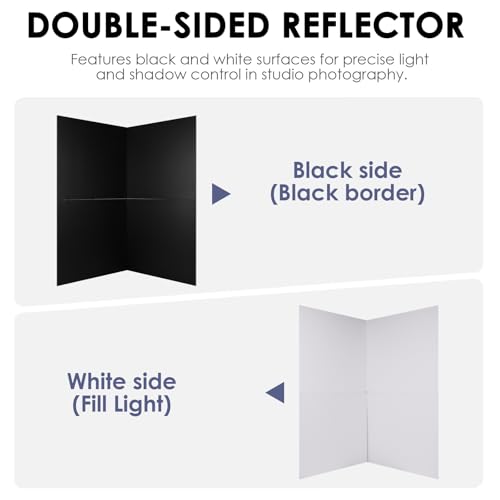 Photography Reflector Cardboard 39 X 39 Inch Reflective Diffuser Board Double Sided for Photo Studio Still Life Product Food Shooting