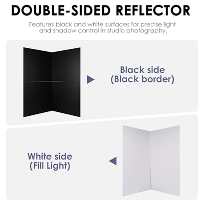 Photography Reflector Cardboard 39 X 39 Inch Reflective Diffuser Board Double Sided for Photo Studio Still Life Product Food Shooting