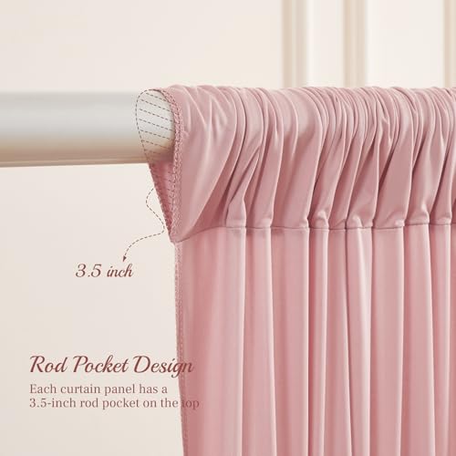 8x10FT Dusry Rose Backdrop Curtains for Wedding Parties, Wrinkle Free Polyester Photography Backdrop Drapes for Birthday Parties Baby Shower Stage Background Stand Decorations 4x10ft,2 Panels - color: Dusty Rose, size: W4' x H10'(2 Panels)