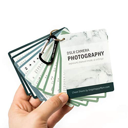 DSLR Cheat Sheet Cards for Canon, Nikon and Sony Cameras - Plastic Quick Reference Photography Cards | Camera Settings, Exposure & Manual Mode (Classic) - color: Classic