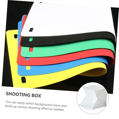 Portable Photography Light Tent Kit 20cm Mini Folding Photo Light Box with Dual LED Strips and 4 Color Backdrops for Product and Jewelry Shooting